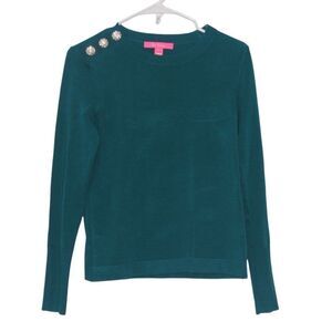Lilly Pulitzer Teal Sweater with Button Detail
